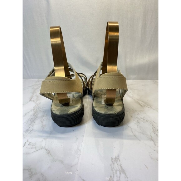 GOLFSTREAM Greenleaf Women's Spike Golf Sandals Beige Leather Utility size 10M - Picture 3 of 8